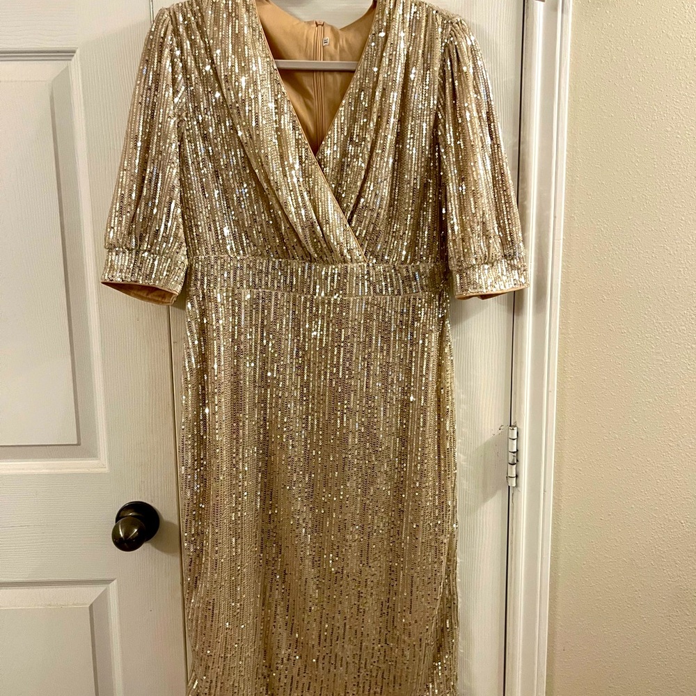 Gold sequin party dress size XL